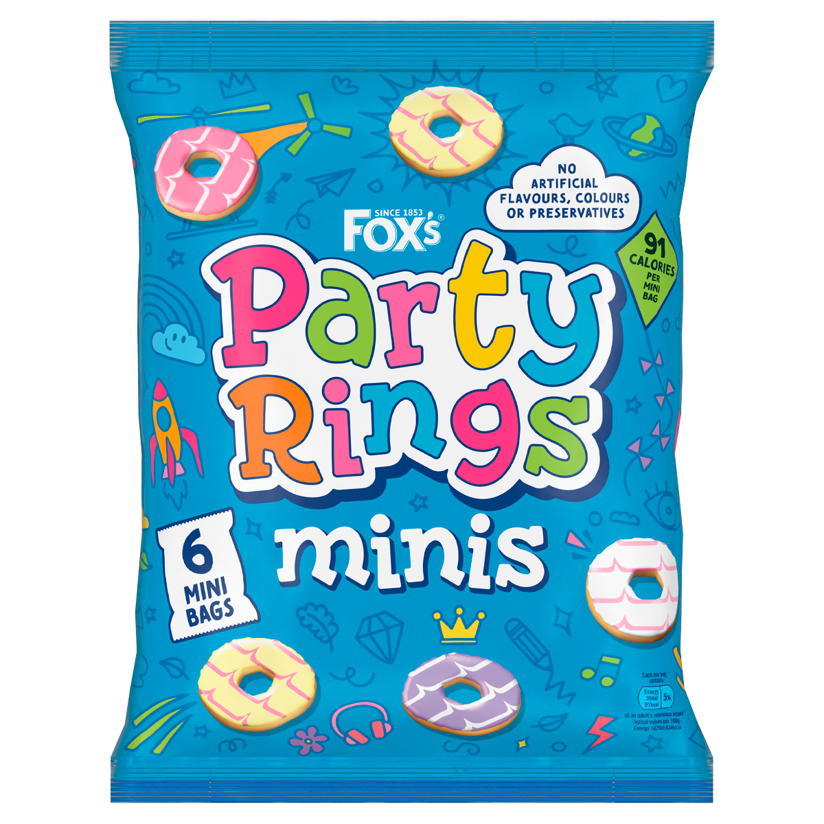 Fox’s Minis Party Rings 6 x 21g