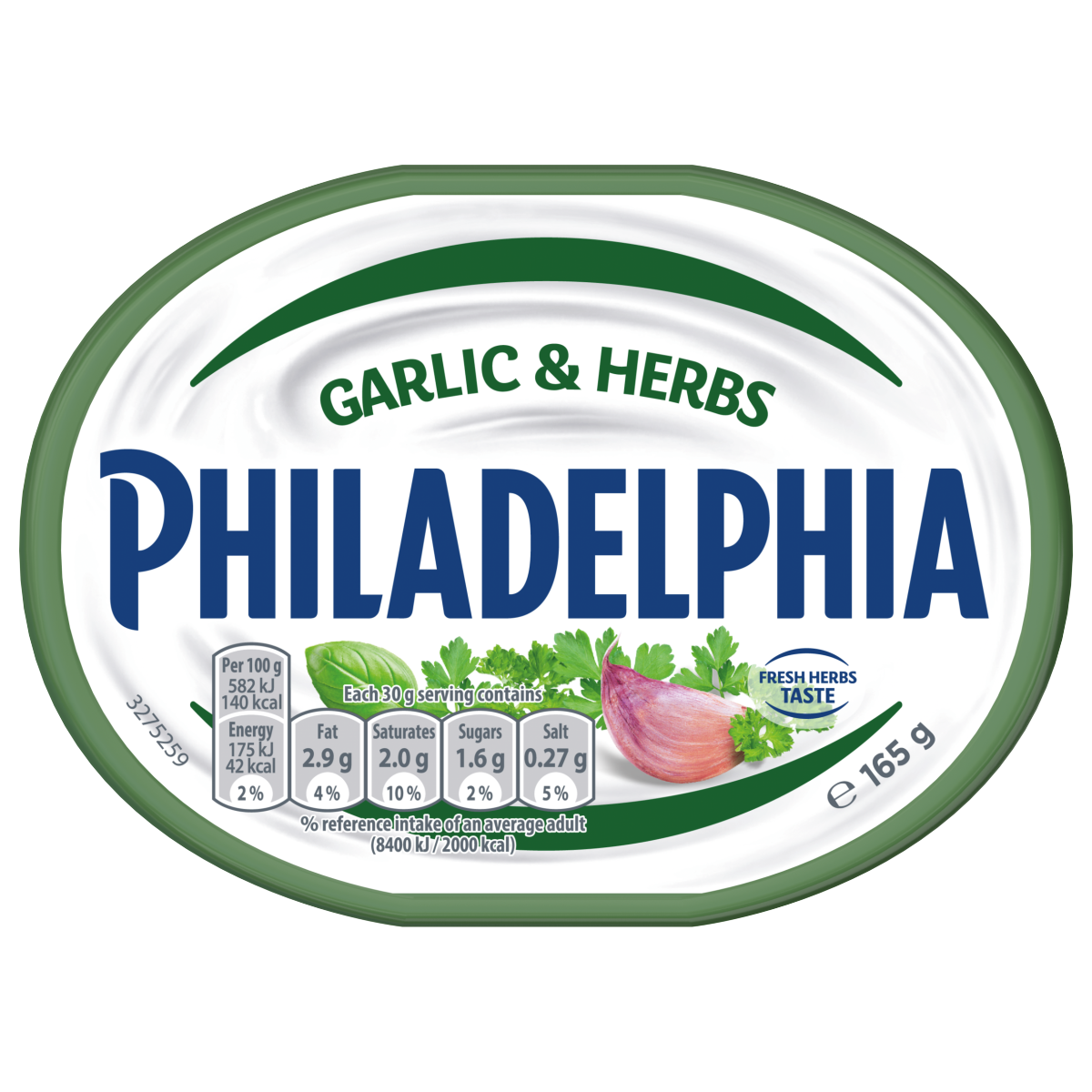 Philadelphia Garlic & Herbs Soft Cream Cheese 165g
