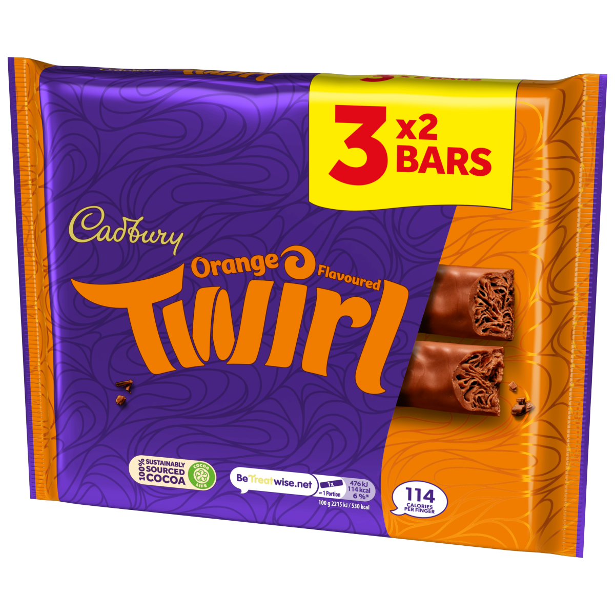 Cadbury Twirl Orange Chocolate 3 Pack Multipack 129 g
