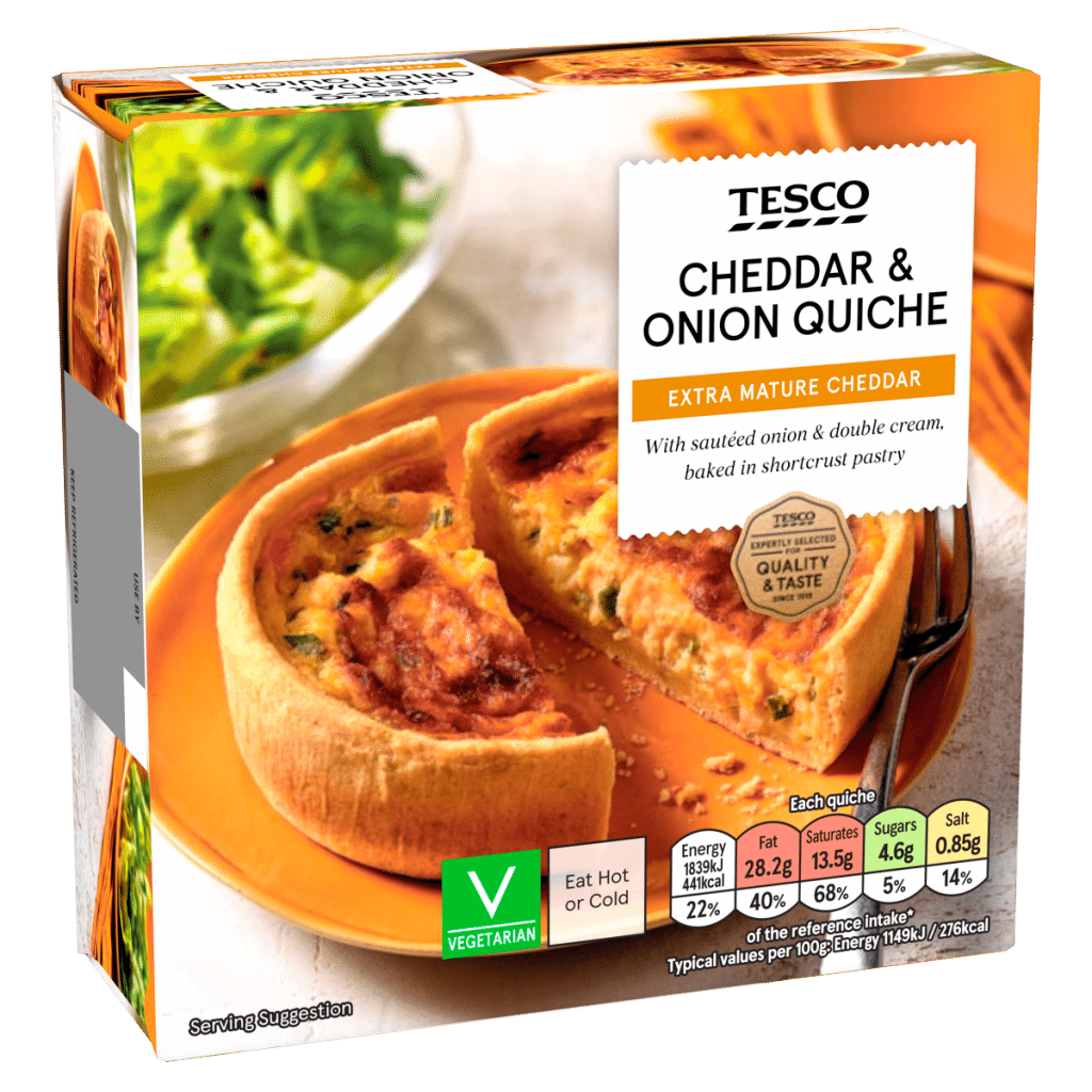Tesco Cheddar & Onion Quiche 160g
