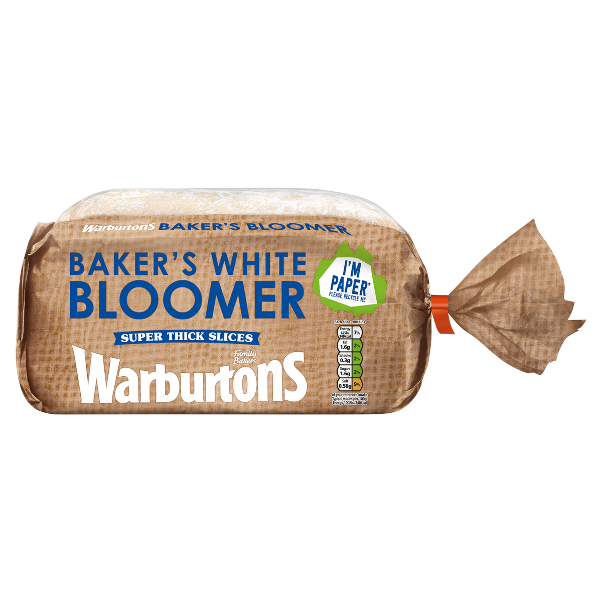 Warburtons Baker’s White Bloomer Super Thick Slices 800g