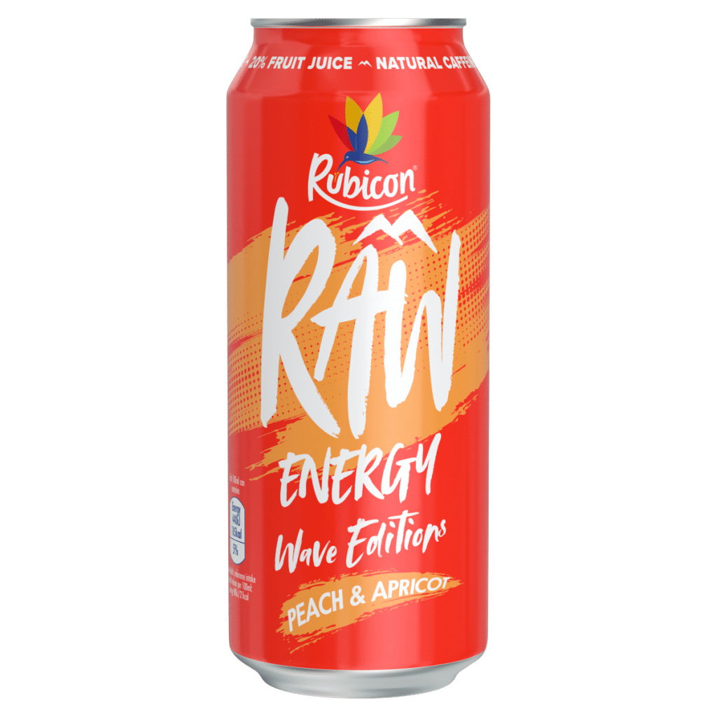 Rubicon Raw Energy Wave Editions Peach & Apricot 500ml