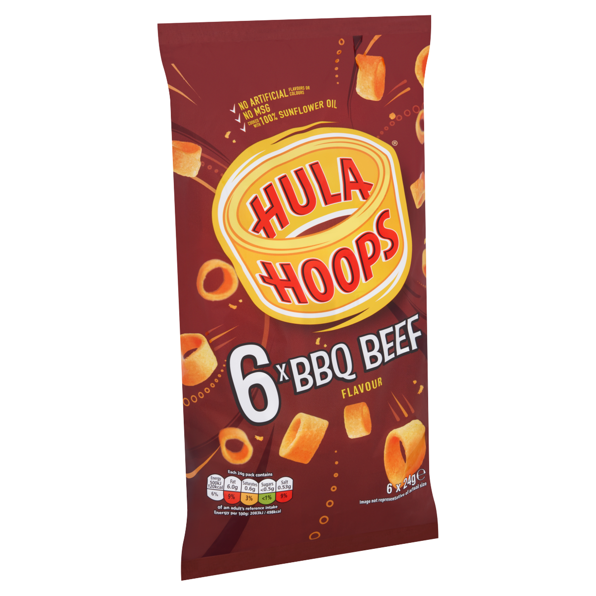 Hula Hoops BBQ Beef Flavour 6 x 24g