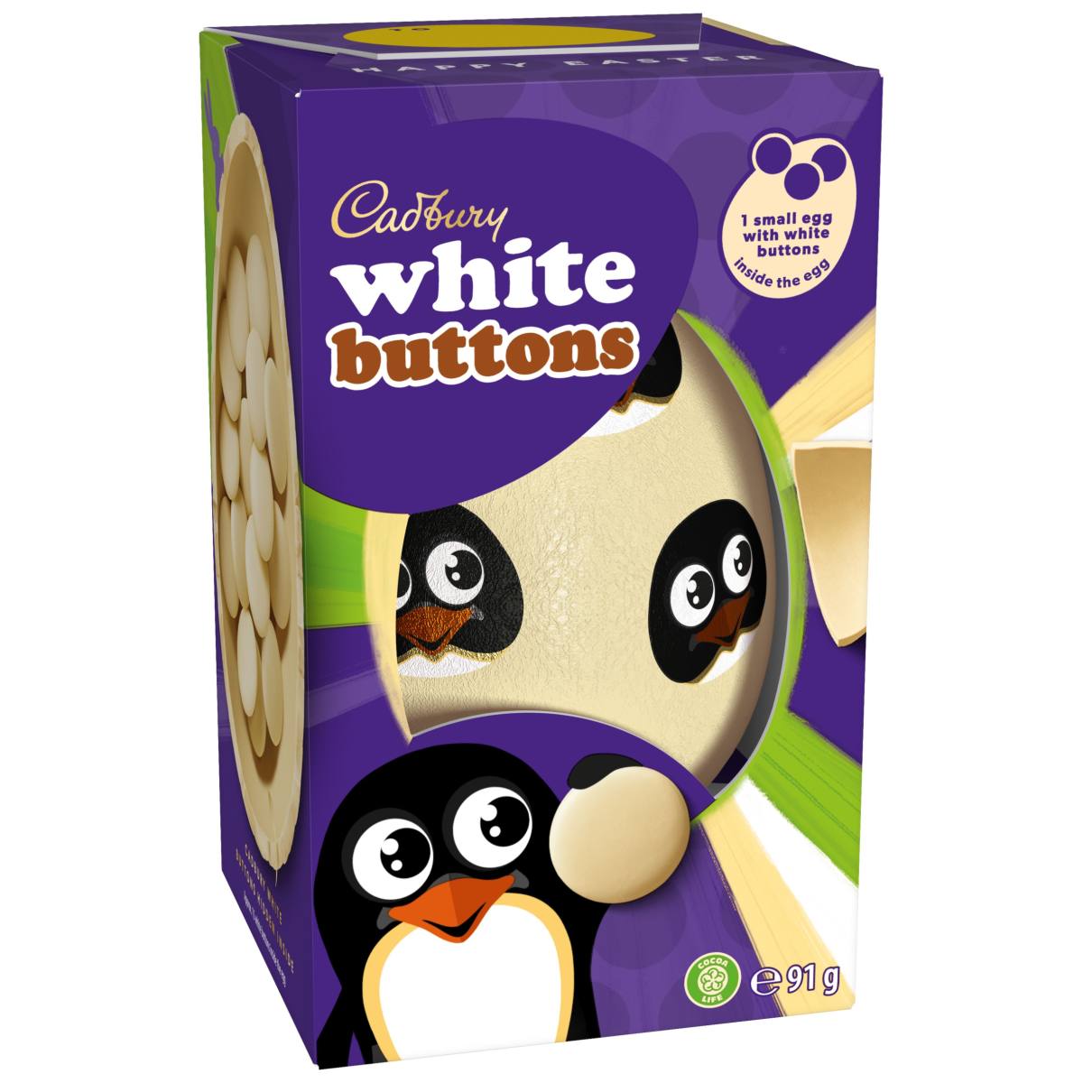 Cadbury White Chocolate Buttons Easter Egg 91 g