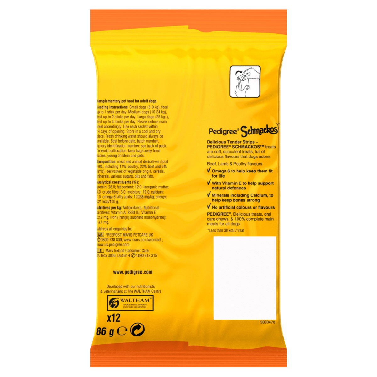 Pedigree Schmackos Adult Dog Treats 12 Strips 86g