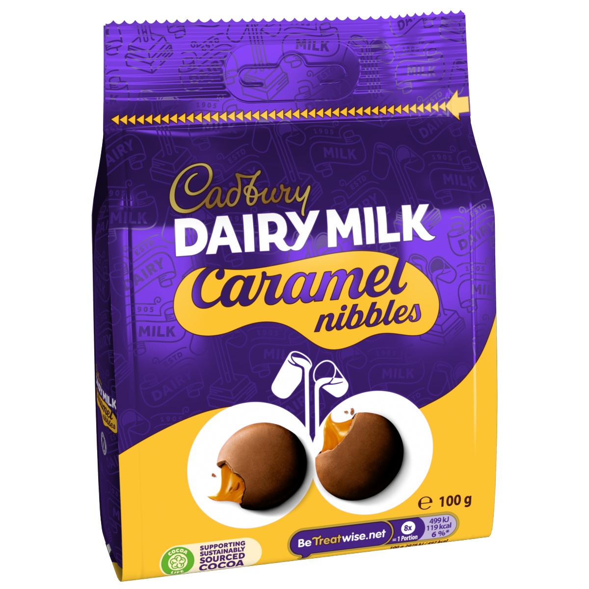 Cadbury Dairy Milk Chocolate Caramel Nibbles Bag 100g