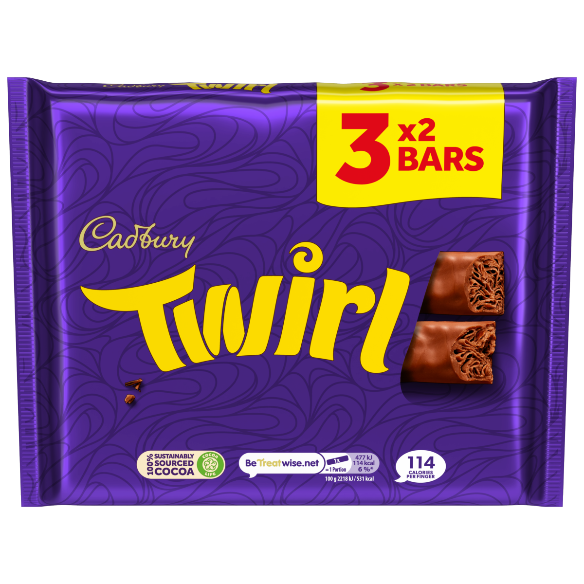 Cadbury Twirl Chocolate Bar 3 Bar Multipack 129g (3x43g)