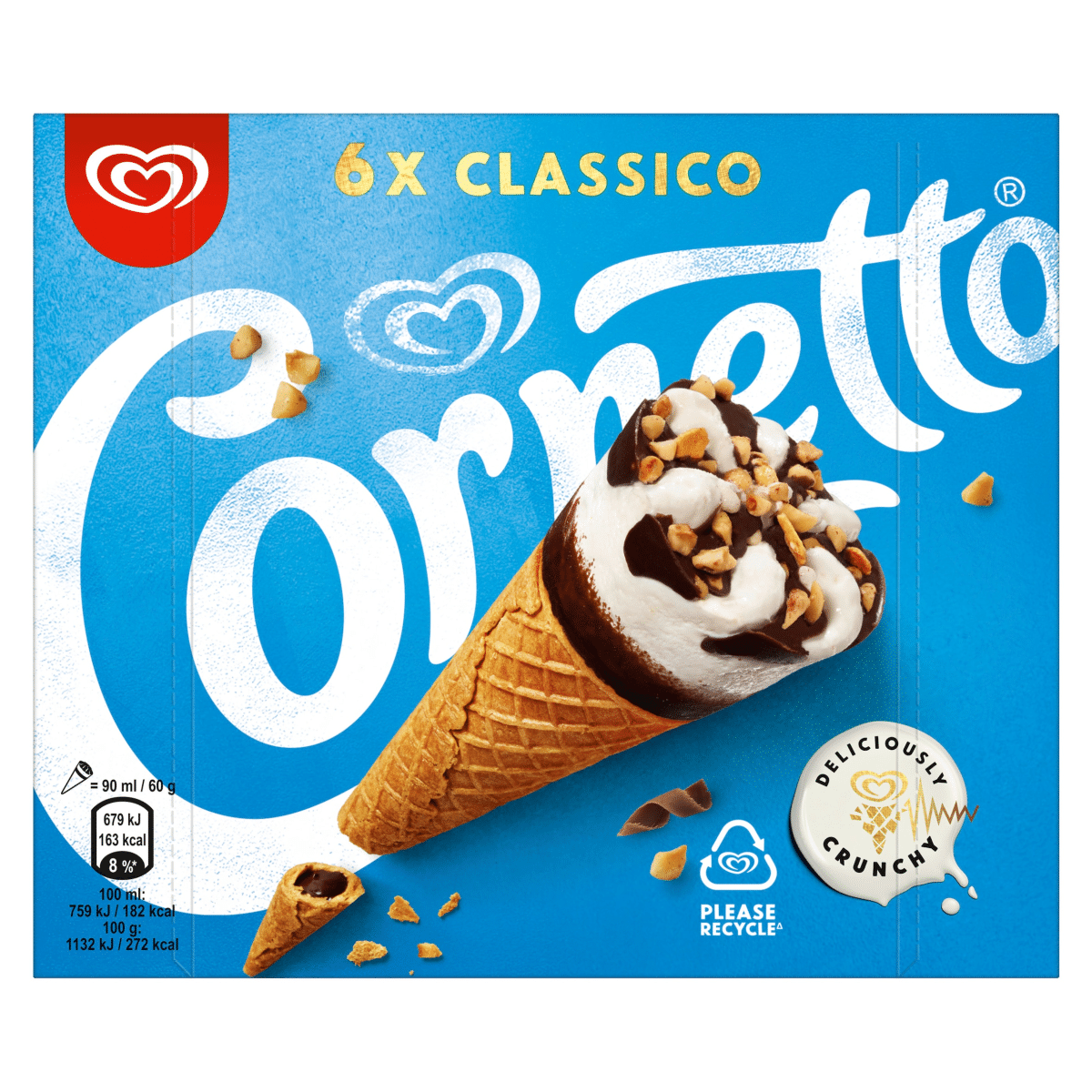 Cornetto Ice Cream Cone Classico 6x 90 Ml One Stop