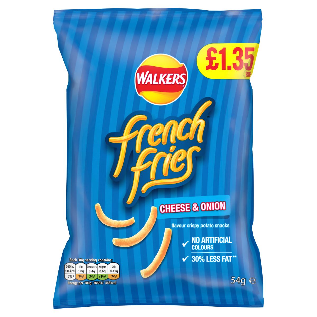 Walkers French Fries Cheese & Onion Crisps 54g PMP £1.35 RRP