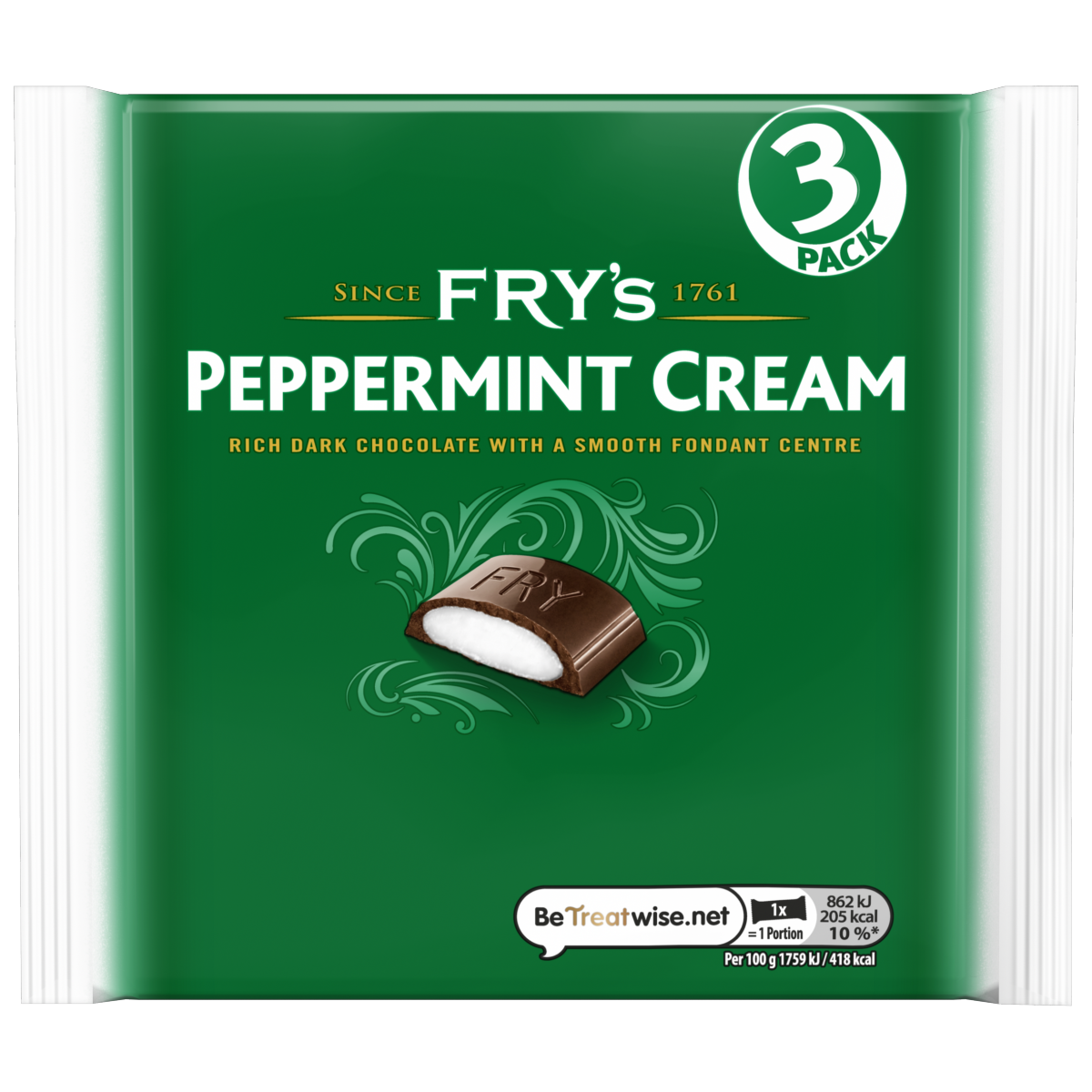 Fry’s Peppermint Cream Chocolate Bar 3 Pack Multipack 147g (3 x 49g)