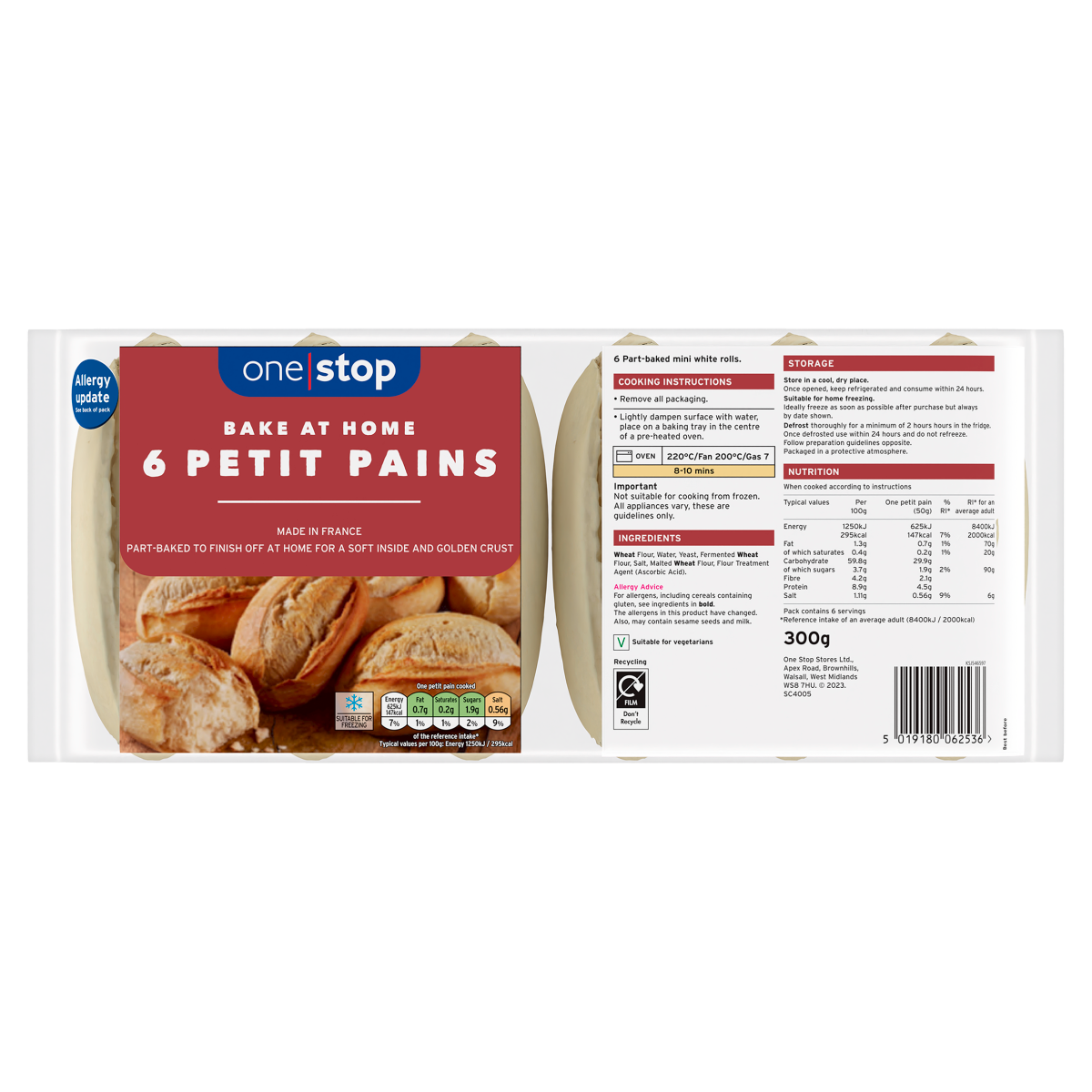 One Stop Bake at Home 6 Petit Pains 300g