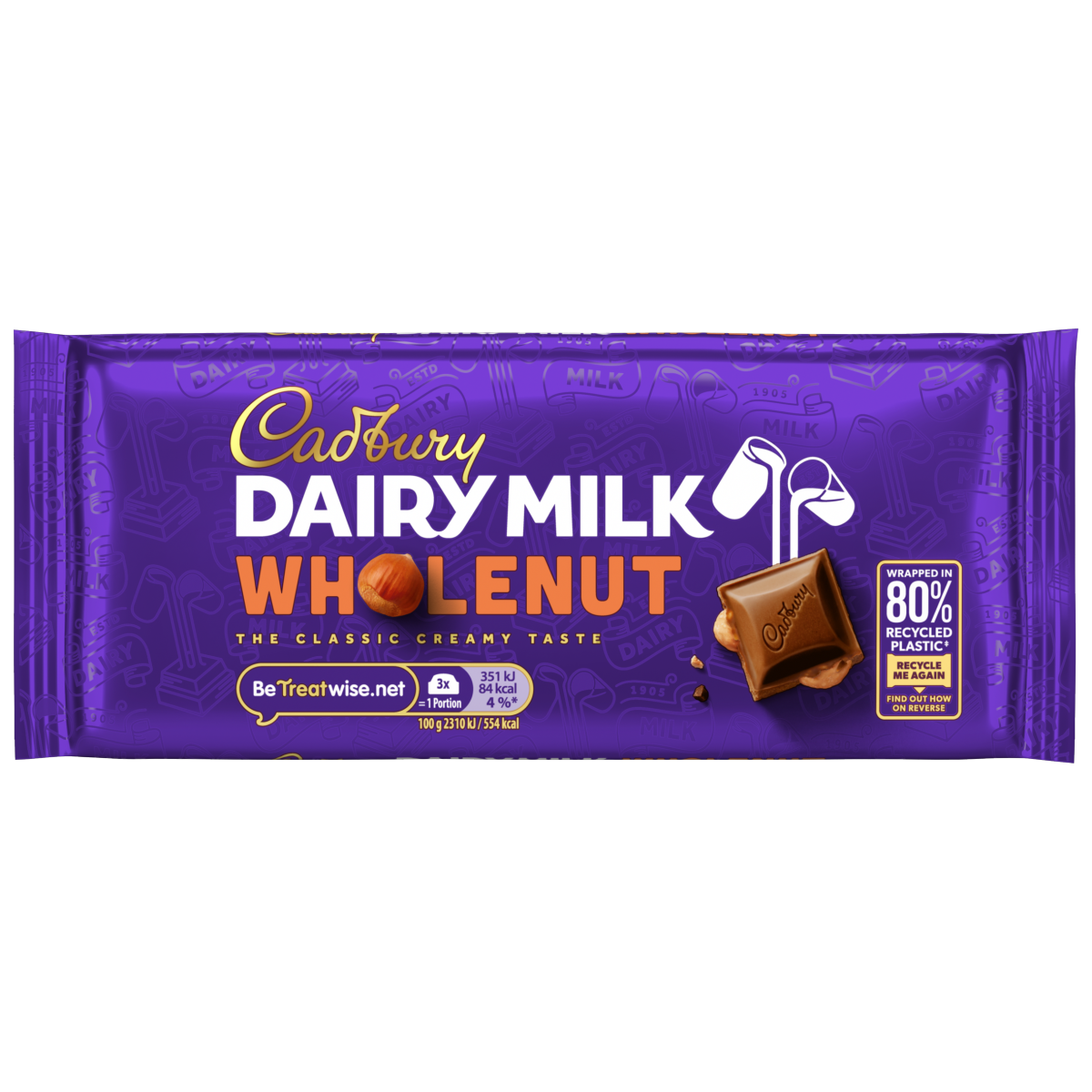 Cadbury Dairy Milk Wholenut Chocolate Bar 120g