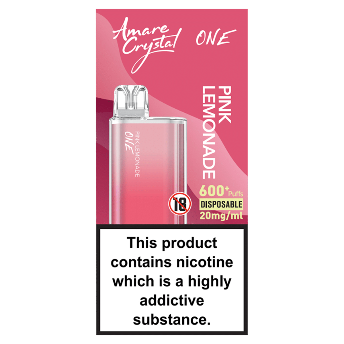 Amare Crystal One Pink Lemonade Disposable 20mg/ml