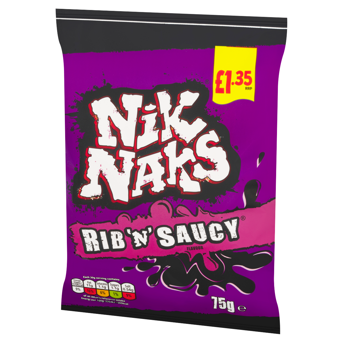 Nik Naks Rib ‘N’ Saucy Flavour 75g