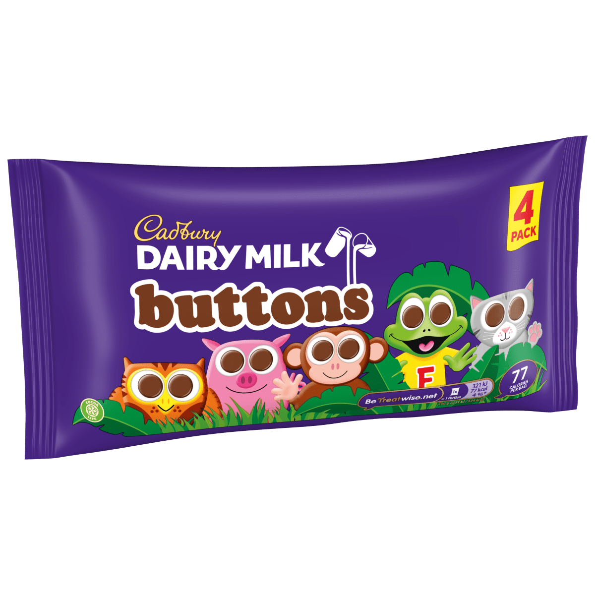 Cadbury Dairy Milk Chocolate Buttons 4 Pack Multipack 57.6g (4 x 14.4g)