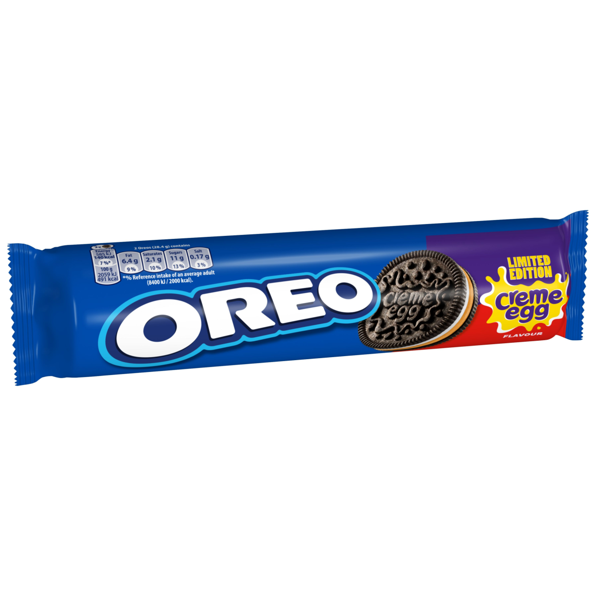 OREO Limited Edition Vanilla and Creme Egg Flavour Chocolate Sandwich biscuits Slug pack 157 g