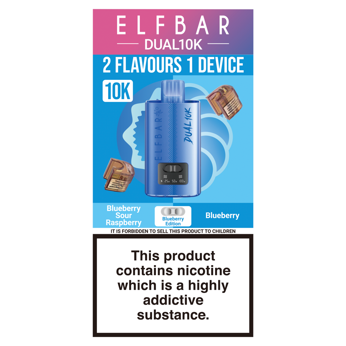 Elfbar Dual 10K 2 Flavours 1 Device Blueberry Edition