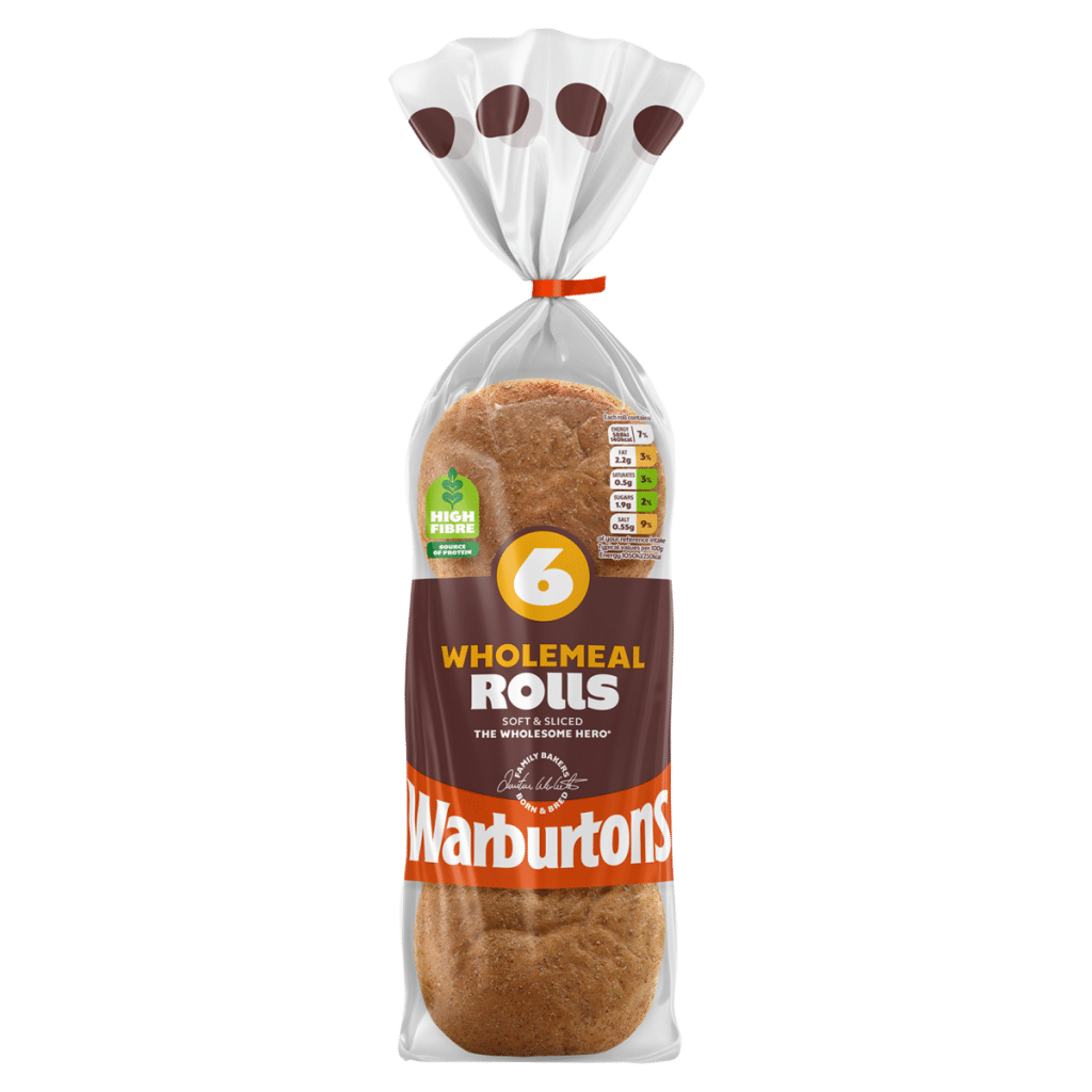 Warburtons 6 Wholemeal Rolls