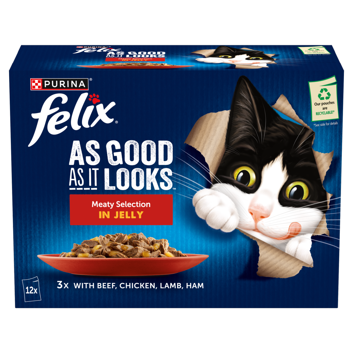FELIX As Good As it Looks Meaty Selection in Jelly Wet Cat Food 12x85g