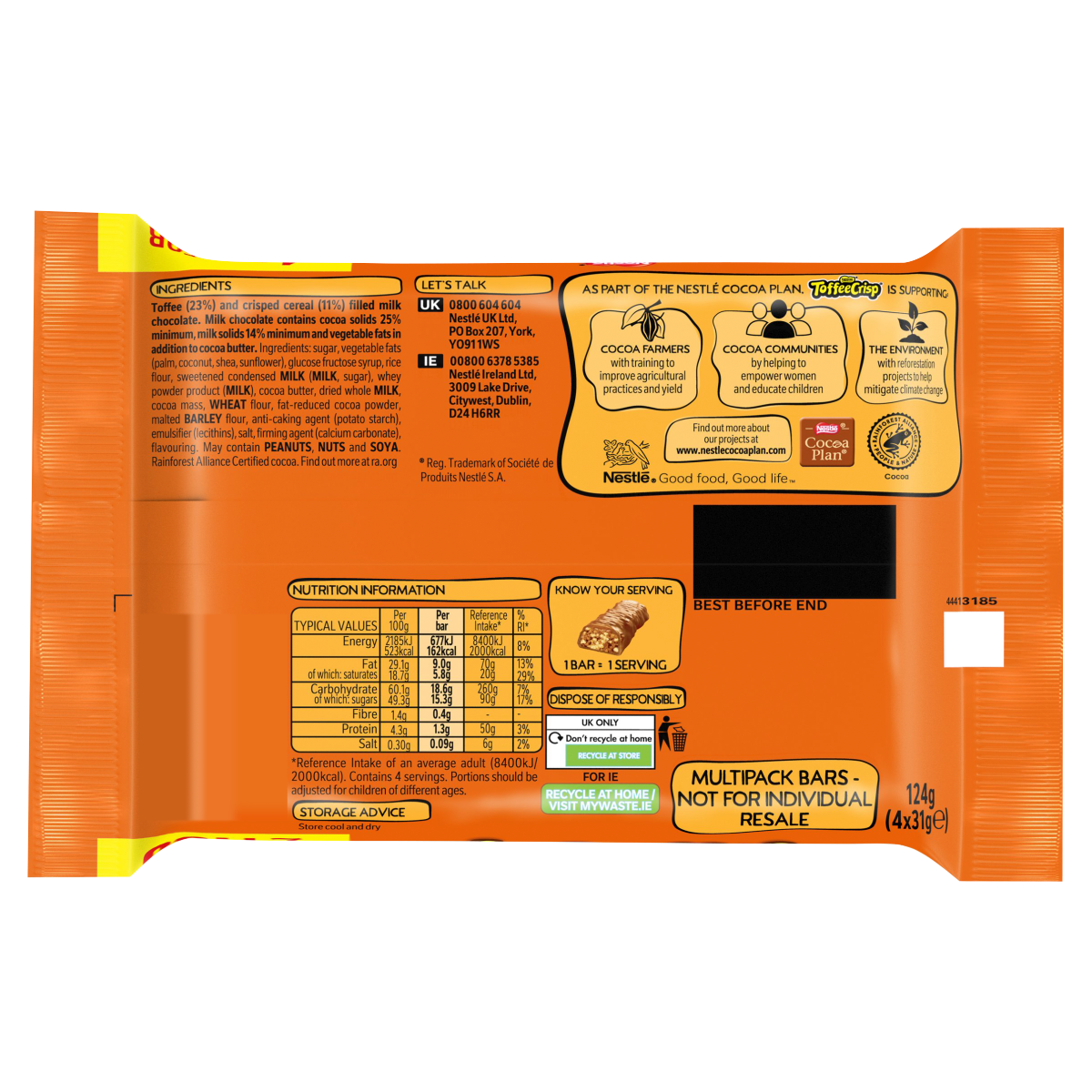 Toffee Crisp 4 x 31g (124g)