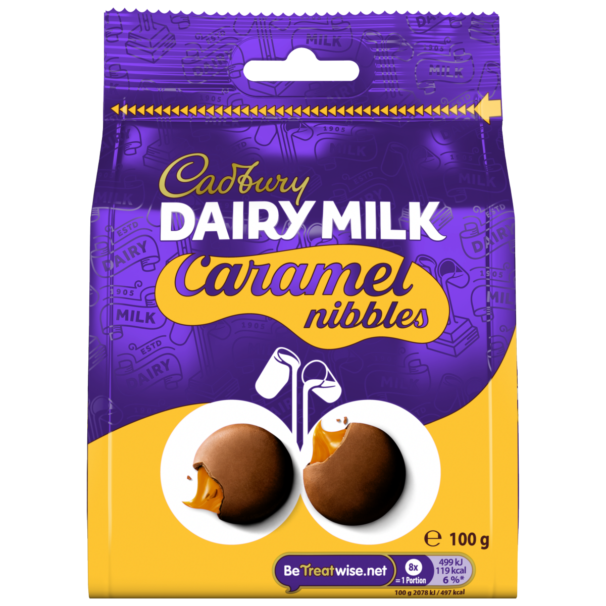 Cadbury Dairy Milk Chocolate Caramel Nibbles Bag 100g