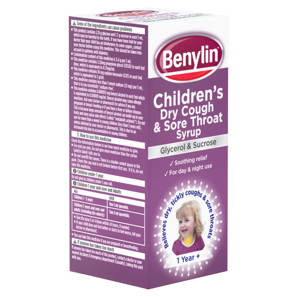 Benylin Children’s Dry Cough and Sore Throat Syrup 125ml