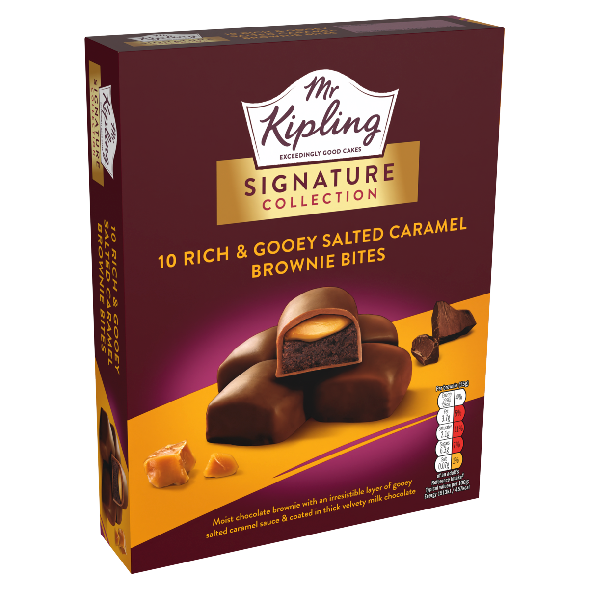 Mr Kipling Signature Collection 10 Rich & Gooey Salted Caramel Brownie Bites