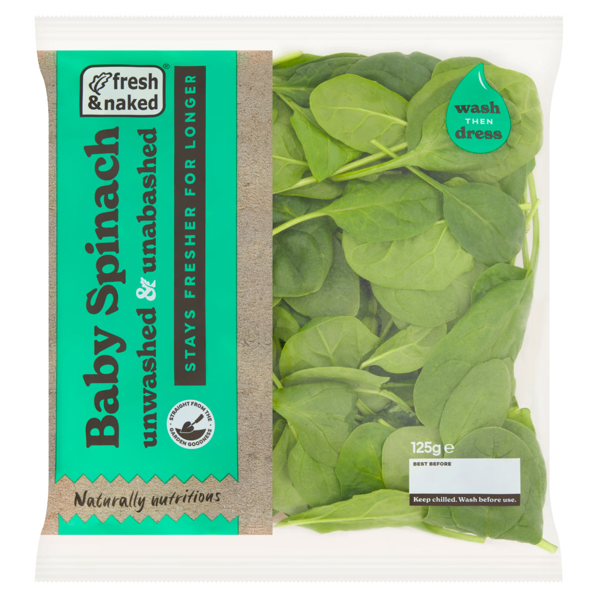 Fresh & Naked Baby Spinach 125g