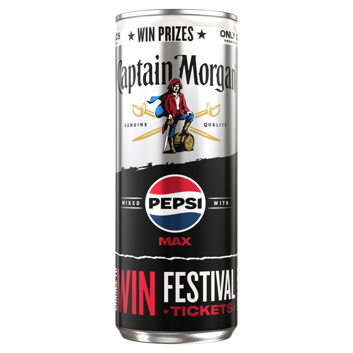 Captain Morgan Original Spiced Gold and Pepsi MAX® Premix 250ml 5% vol can