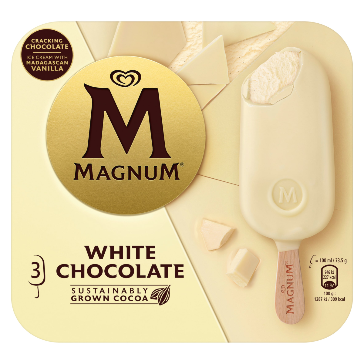 Magnum  Ice Cream Sticks White Chocolate 3x 100 ml