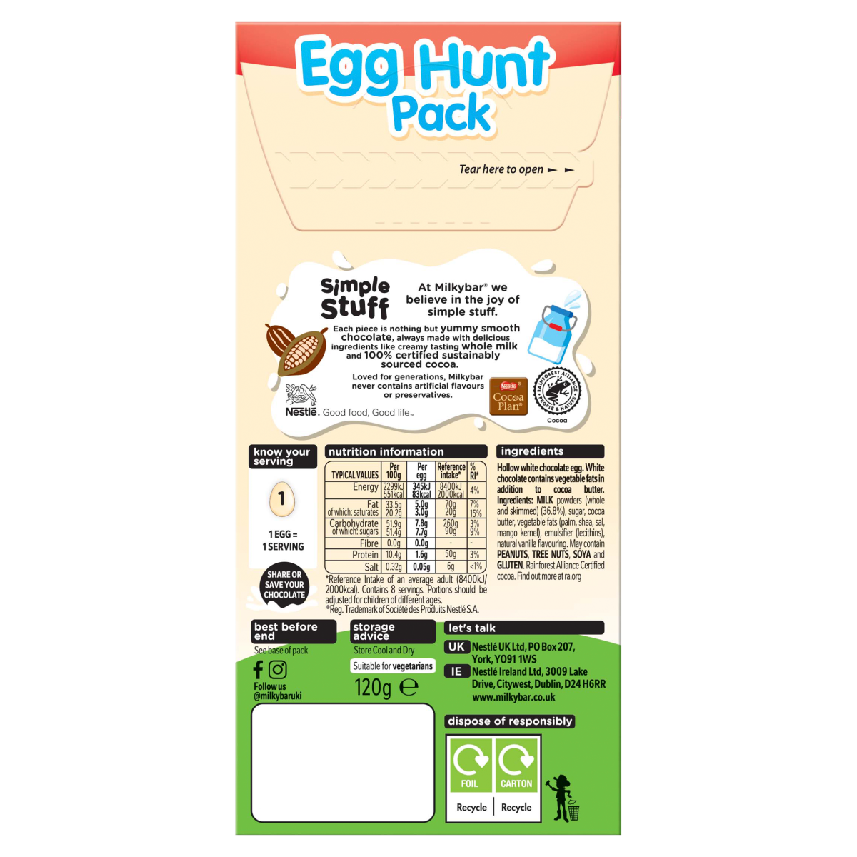 Milkybar 8 Egg Hunt Pack 120g