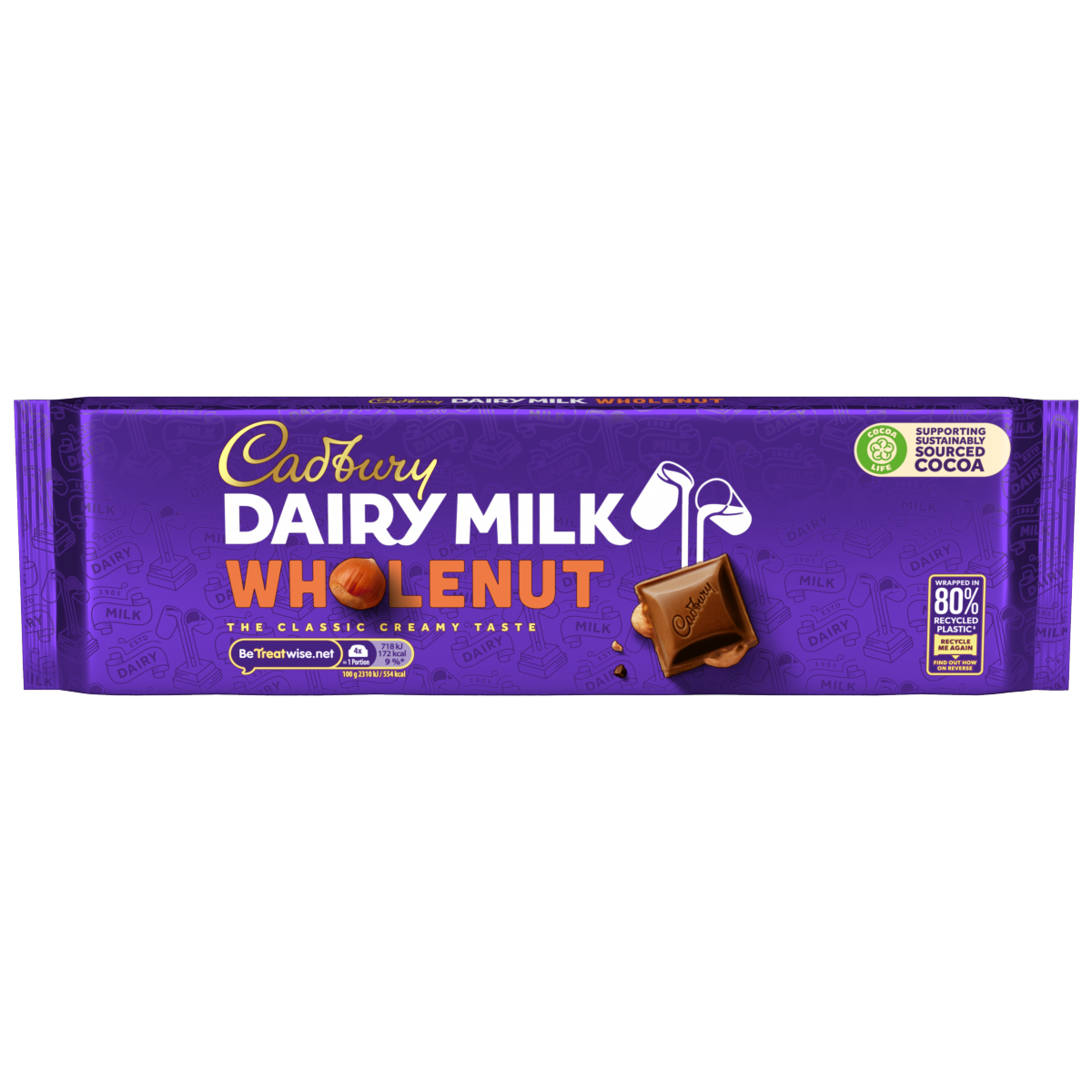 Cadbury Dairy Milk Wholenut Chocolate Bar 280g