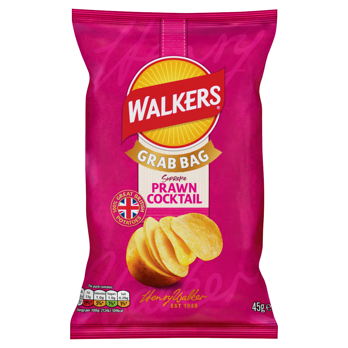 Walkers Prawn Cocktail Grab Bag Crisps 45g