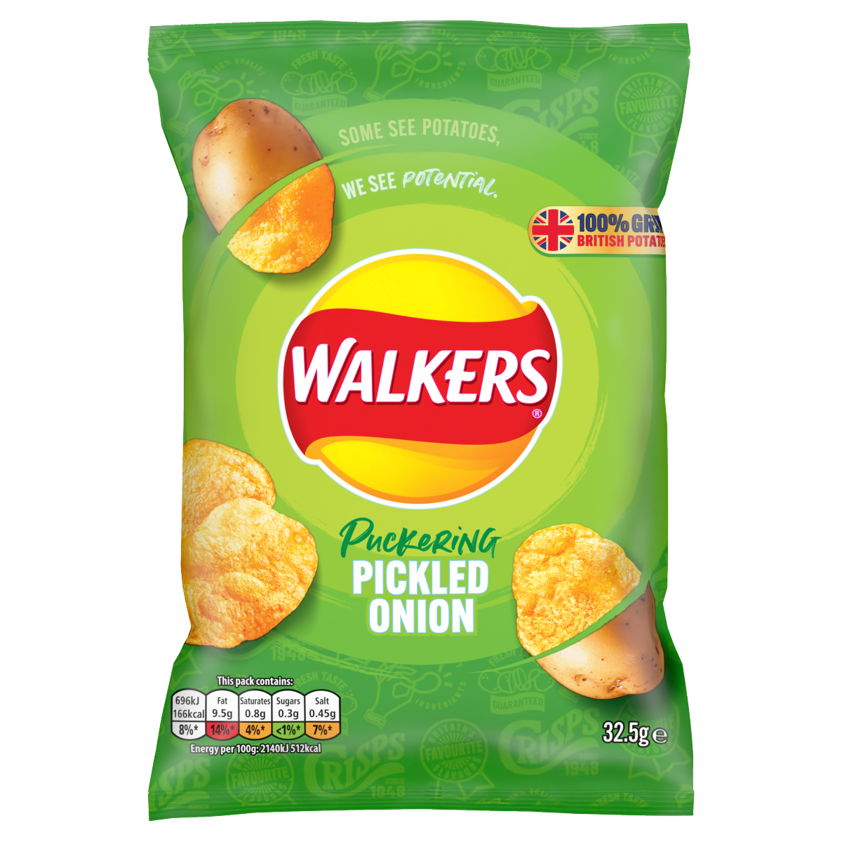 Walkers Pickled Onion Crisps 32.5g