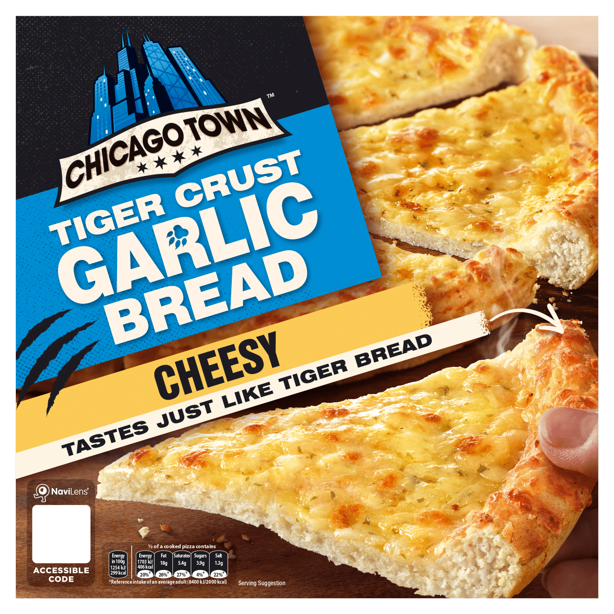 Chicago Town Tiger Crust Garlic Bread Cheesy Pizza 258g