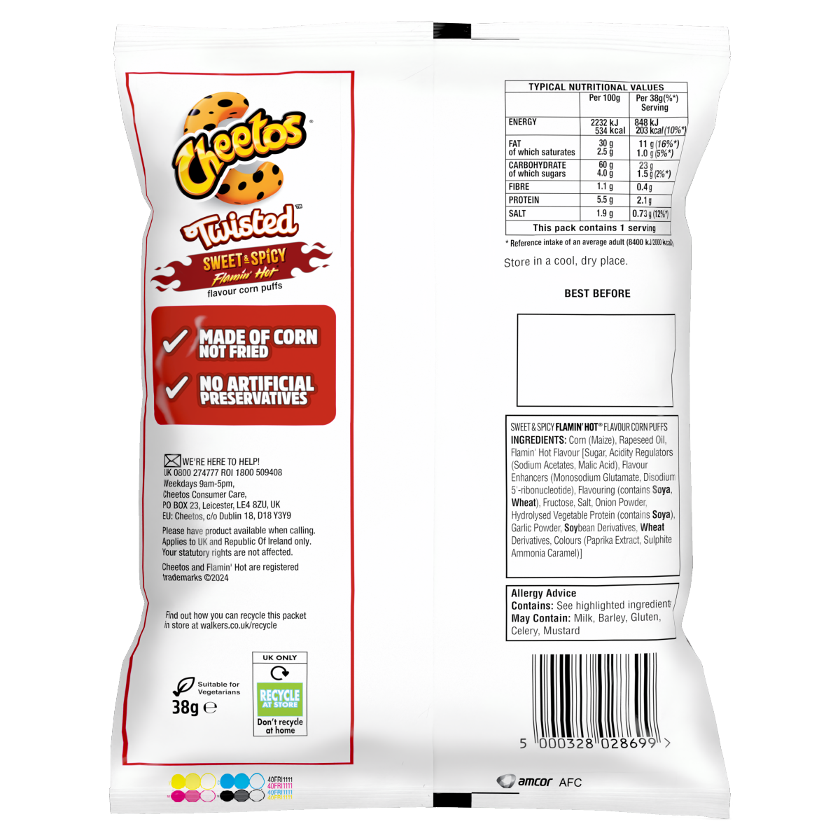 Cheetos Twisted Sweet & Spicy Grab Bag Crisps 38g