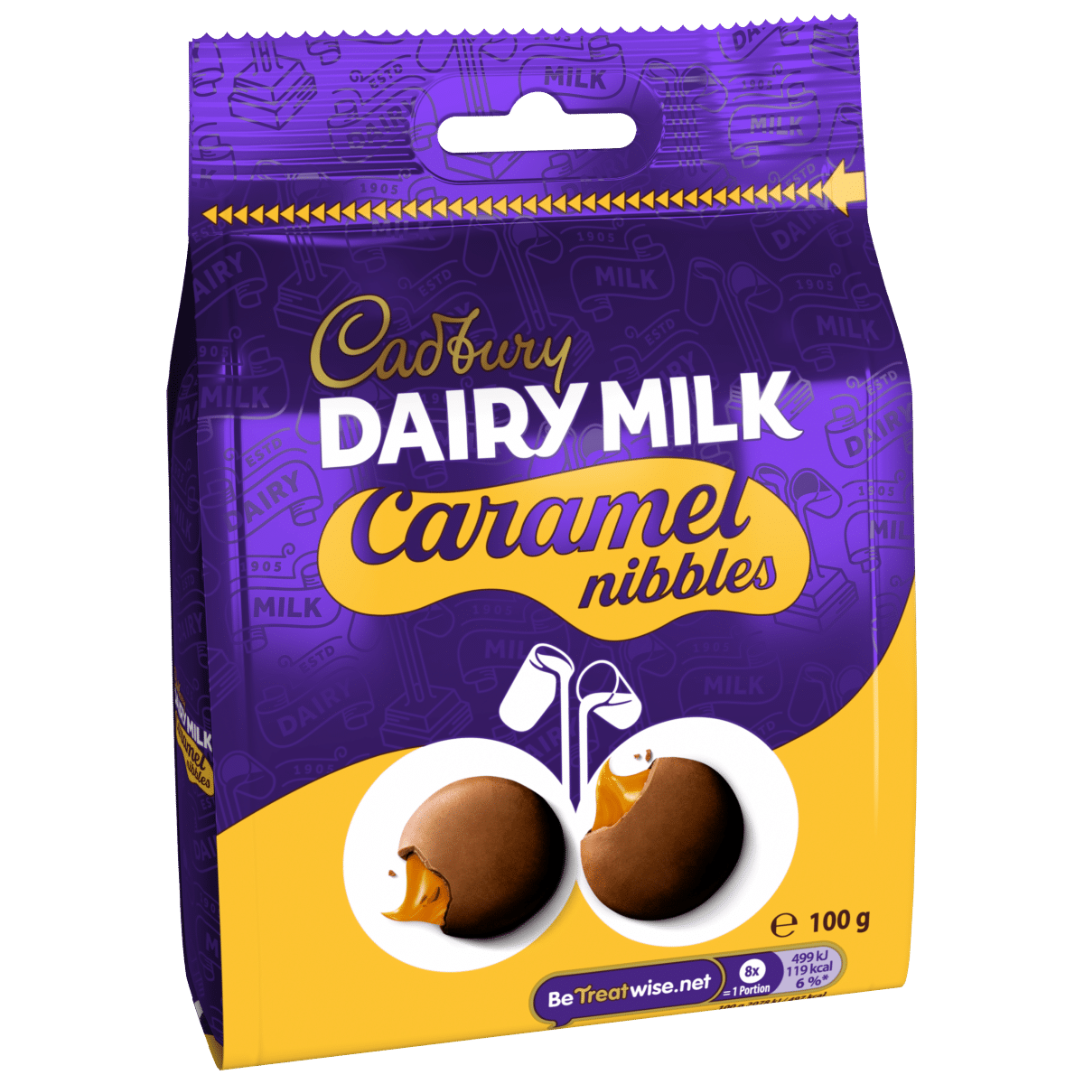 Cadbury Dairy Milk Chocolate Caramel Nibbles Bag 100g