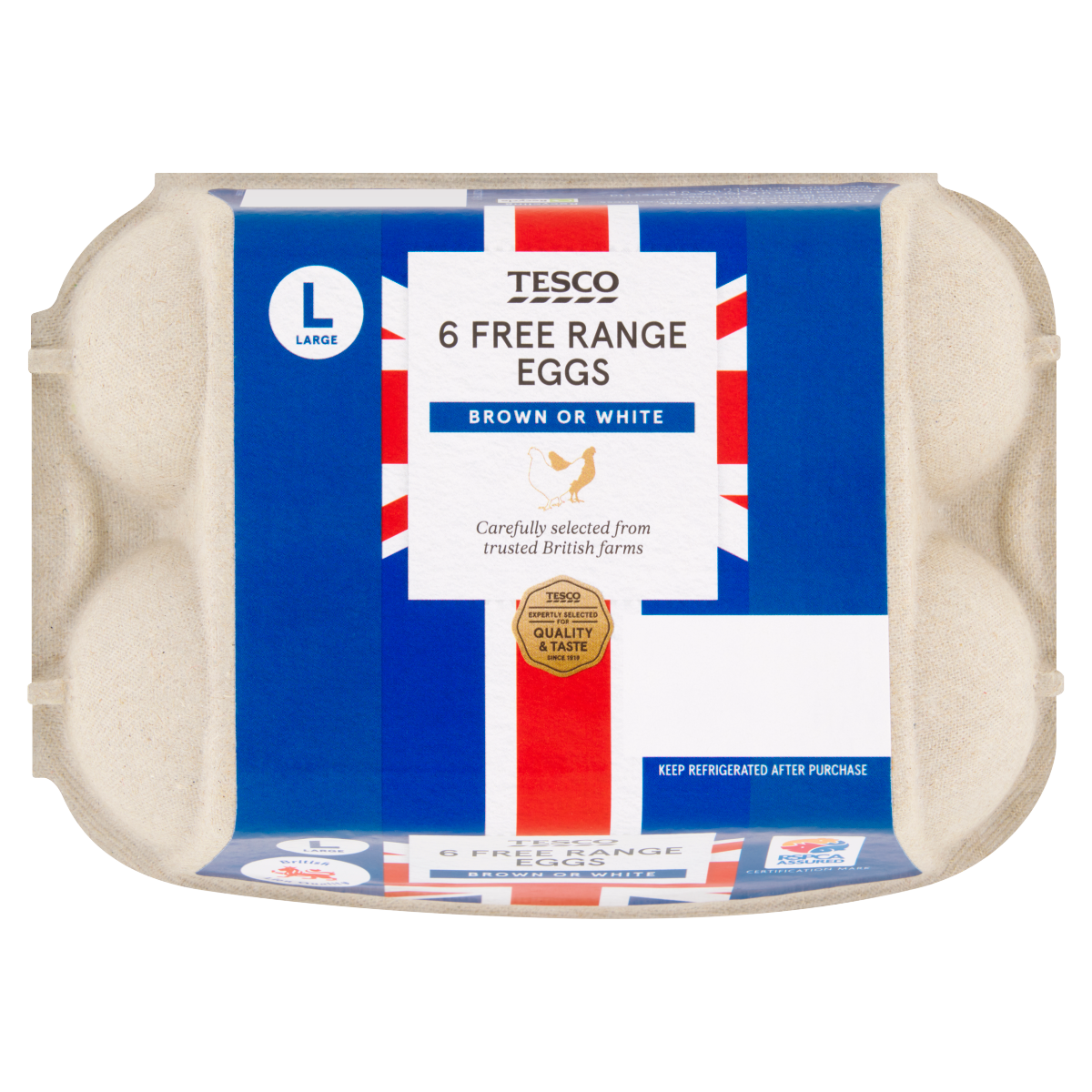 Tesco 6 Large Free Range Eggs