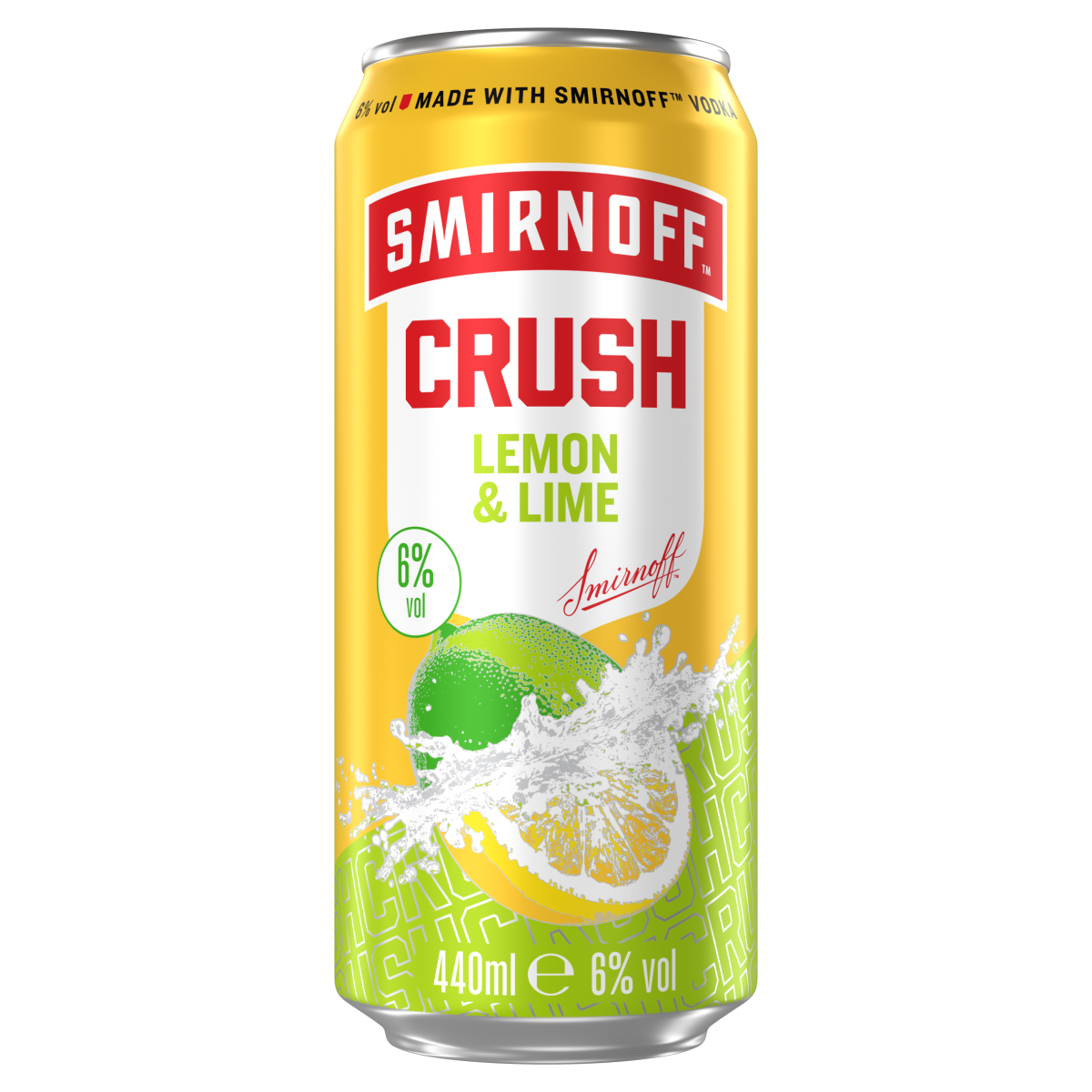 Smirnoff Crush Lemon And Lime Vodka Mixed Drink 6% vol 440ml Can