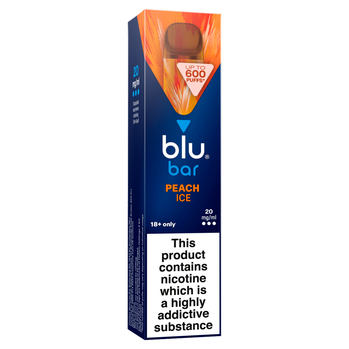 blu bar Peach Ice Disposable Vape 20mg/ml