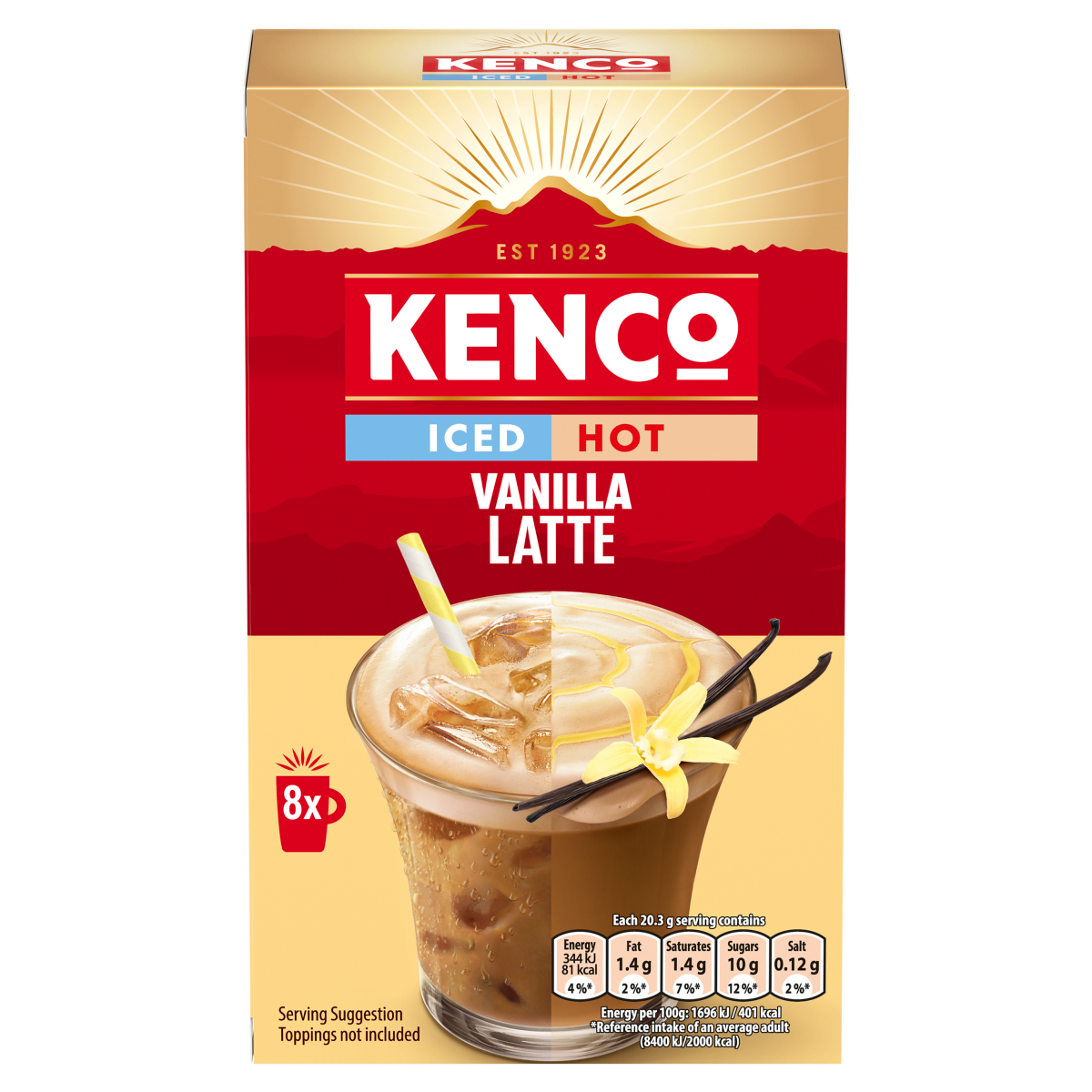 Kenco Iced Hot Vanilla Latte 8 x 20.3g (162.4g)