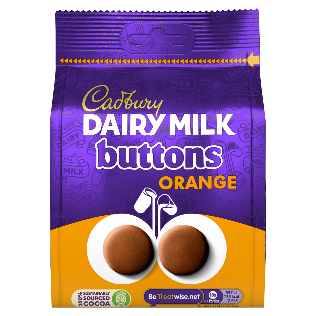 Cadbury Dairy Milk Orange Chocolate Giant Buttons 110 g