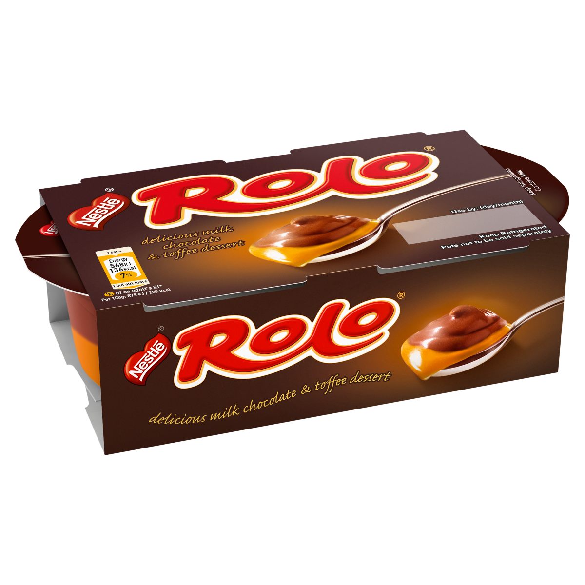Rolo Delicious Milk Chocolate & Toffee Dessert 2 x 65g (130g)
