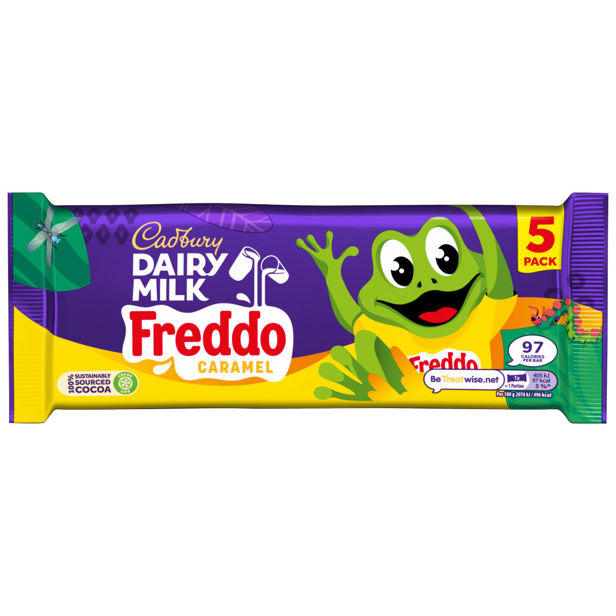 Cadbury Dairy Milk Freddo Caramel Chocolate Bar 5 Pack Multipack 97.5g