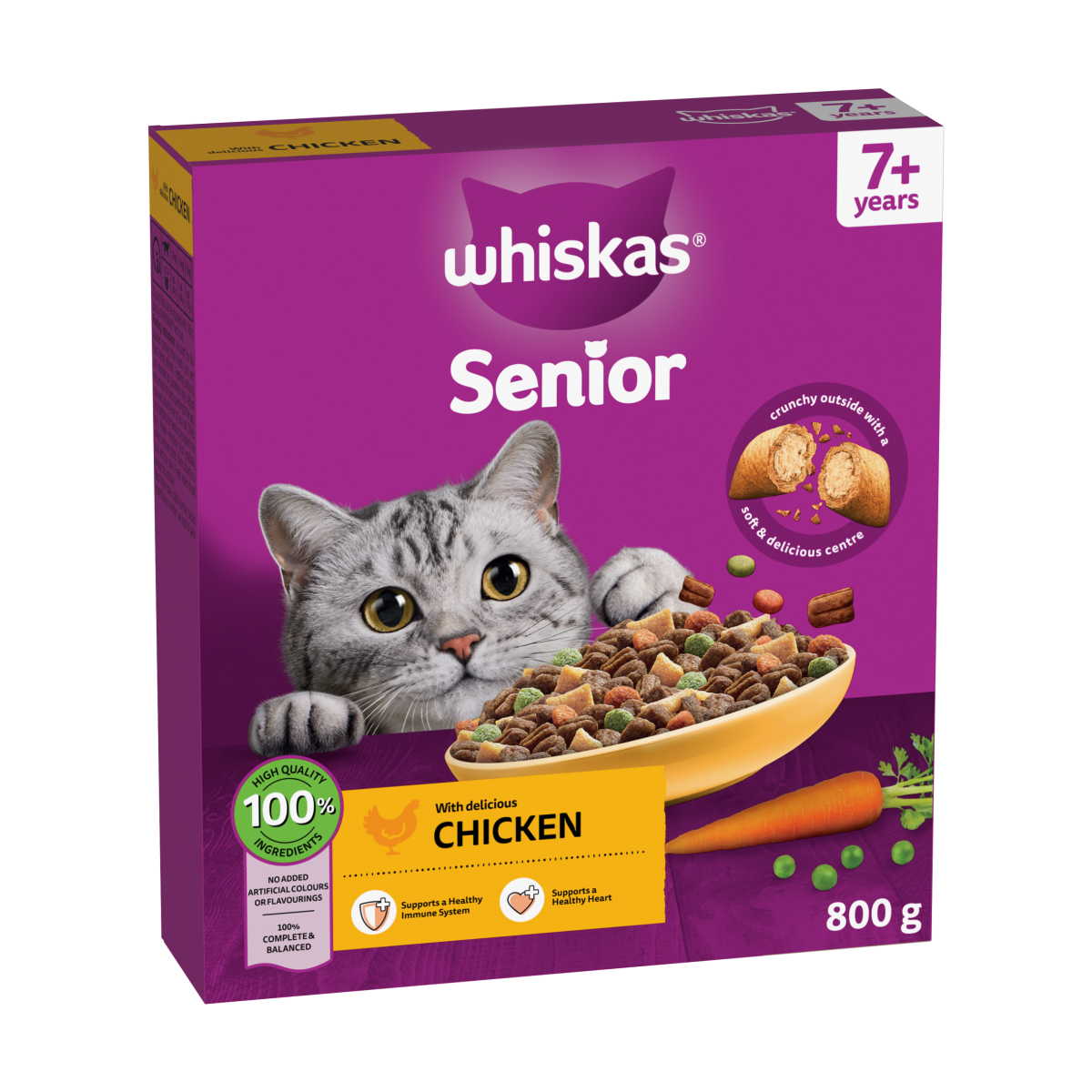 WHISKAS Senior 7+ Dry CHICKEN Cat Food 800g