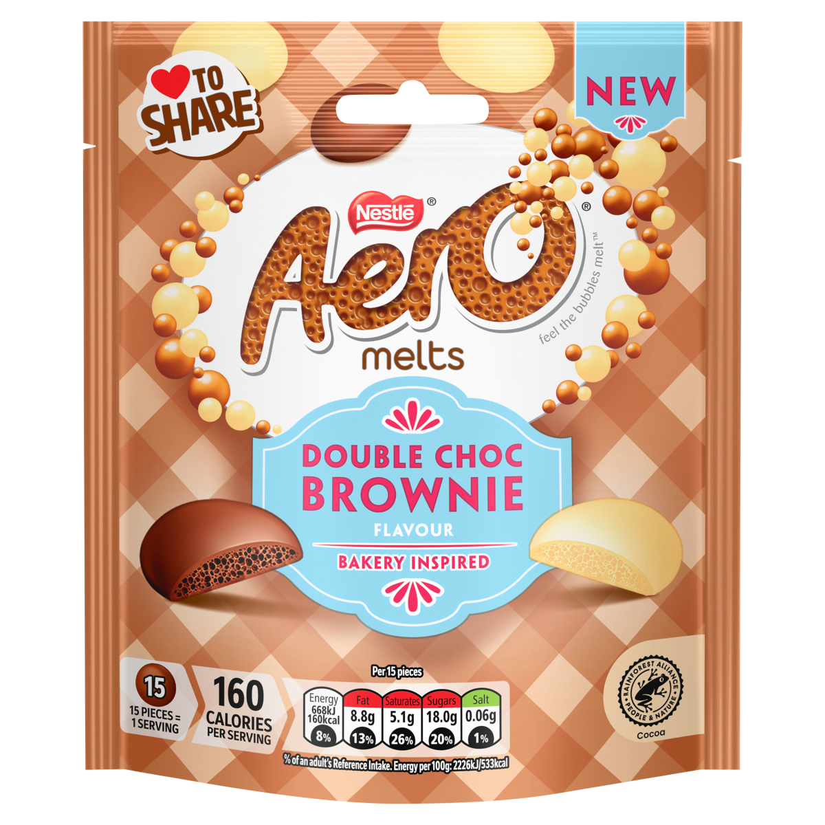 Aero Double Choc Brownie Flavour Melts 86g
