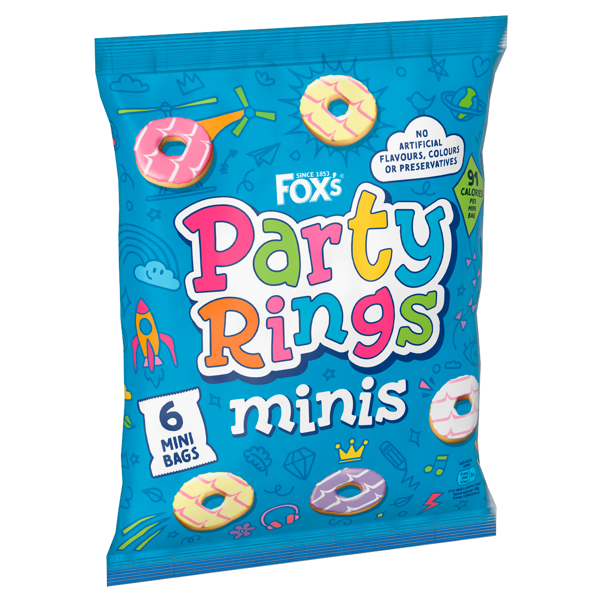 Fox’s Minis Party Rings 6 x 21g