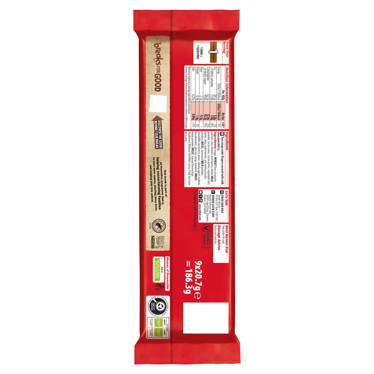 KitKat 2 Finger Original 9 x 20.7g (186.3g)