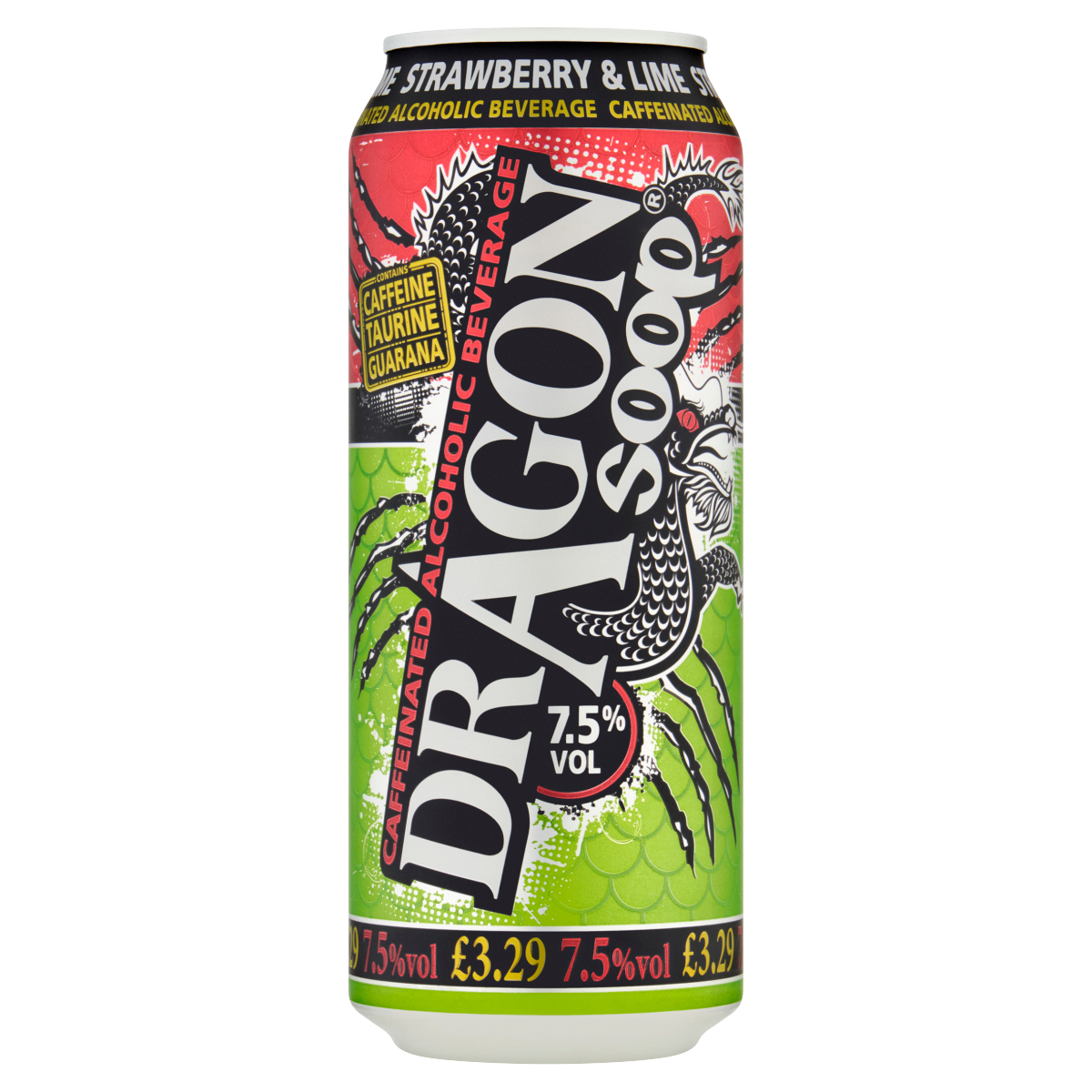 Dragon Soop Caffeinated Alcoholic Beverage Strawberry & Lime 500ml
