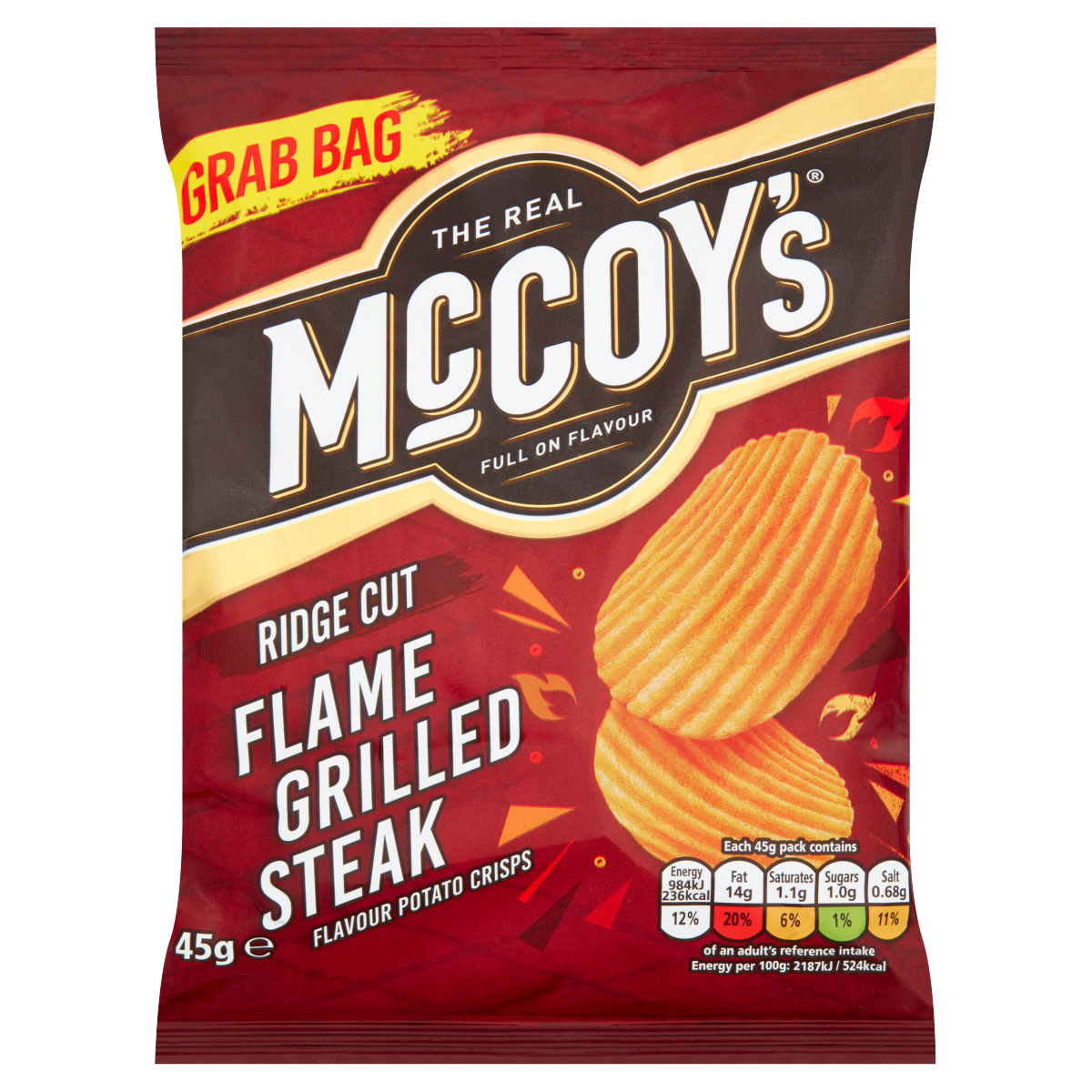 McCoy’s Flame Grilled Steak Flavour Potato Crisps 45g